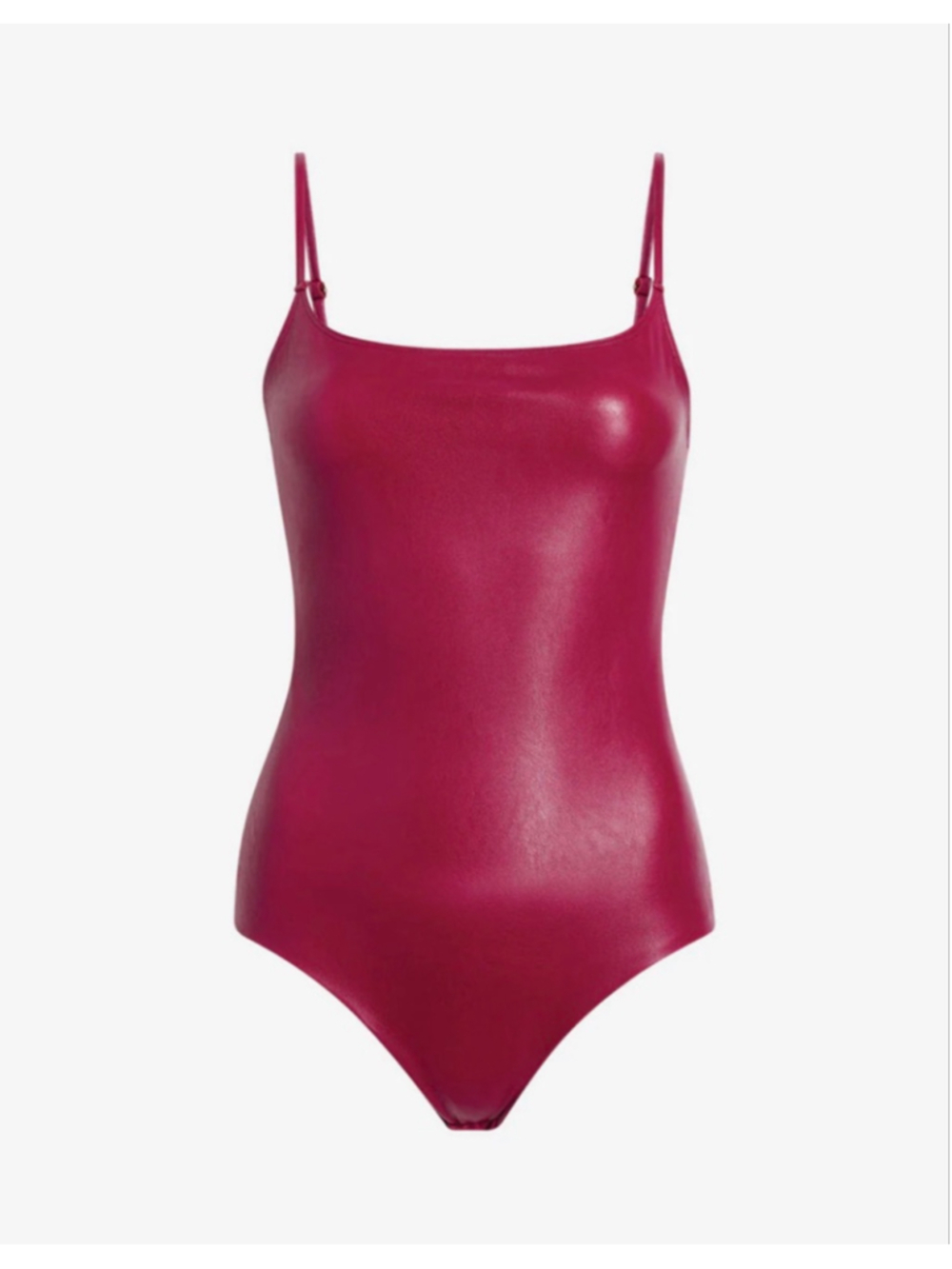 Commando Faux Leather Cami Bodysuit in Raspberry, Medium , NWT